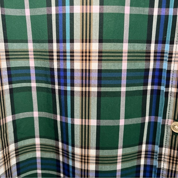 NWT! J. Crew Women’s Green Blue Plaid Button Shirt Sz2 Pocket Collared Cotton - Picture 6 of 14